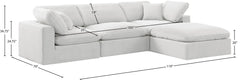 Comfy - 4 Piece Velvet Modular Sectional With Chaise - White