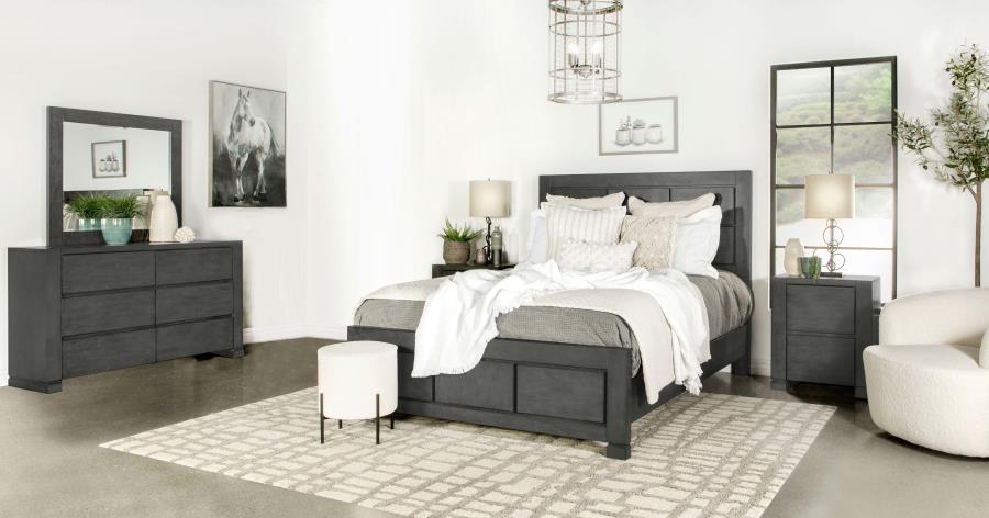 Lorenzo Grey Queen Bed 4 Pc Set - MyWaynesHome #