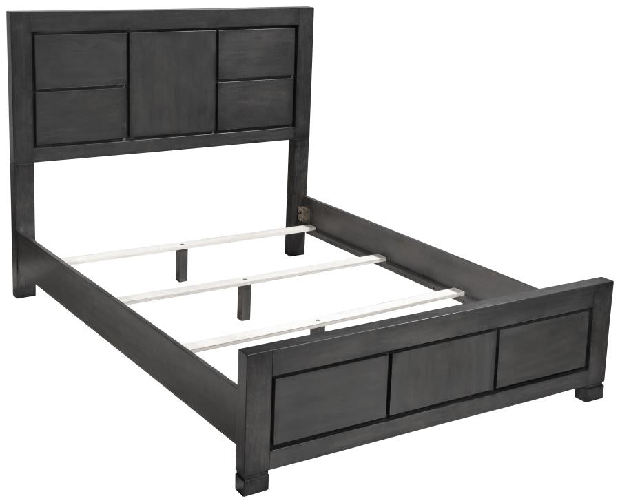 Lorenzo Grey Queen Bed 5 Pc Set - MyWaynesHome #