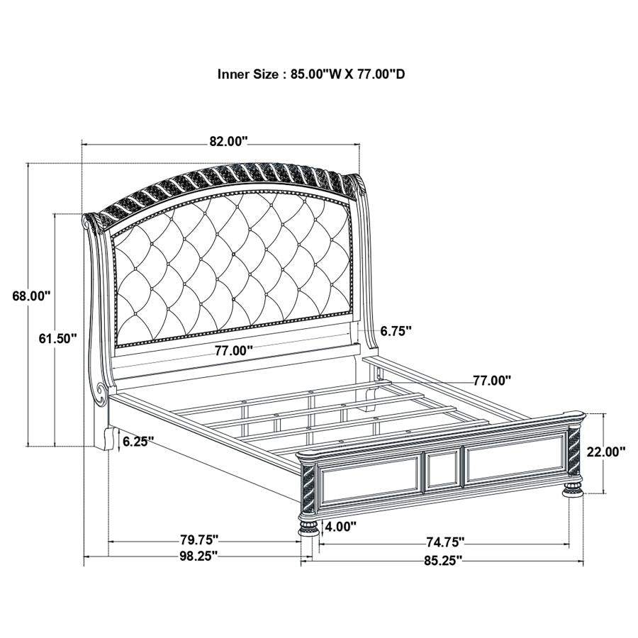 Emmett Brown California King Bed 4 Pc Set - MyWaynesHome #