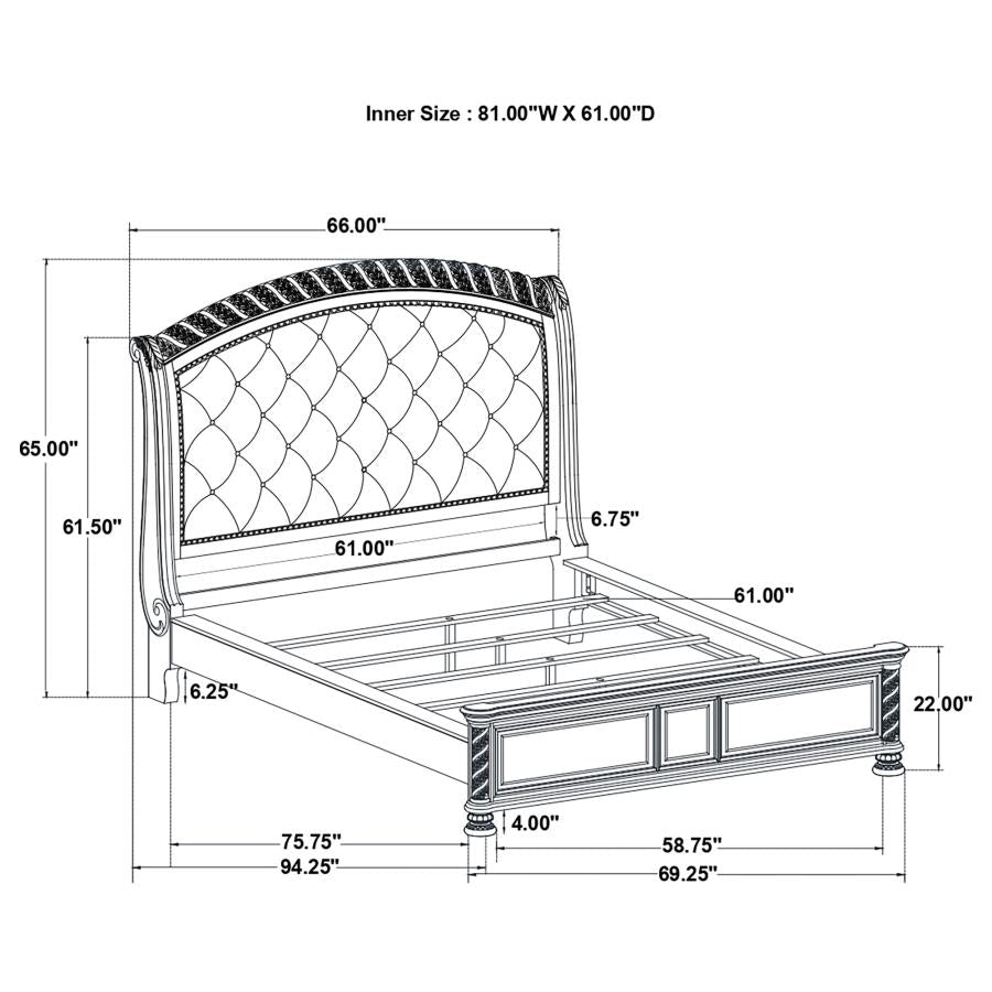 Emmett Brown Queen Bed 4 Pc Set - MyWaynesHome #