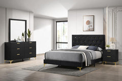 Kendall Black California King Bed 4 Pc Set - MyWaynesHome #