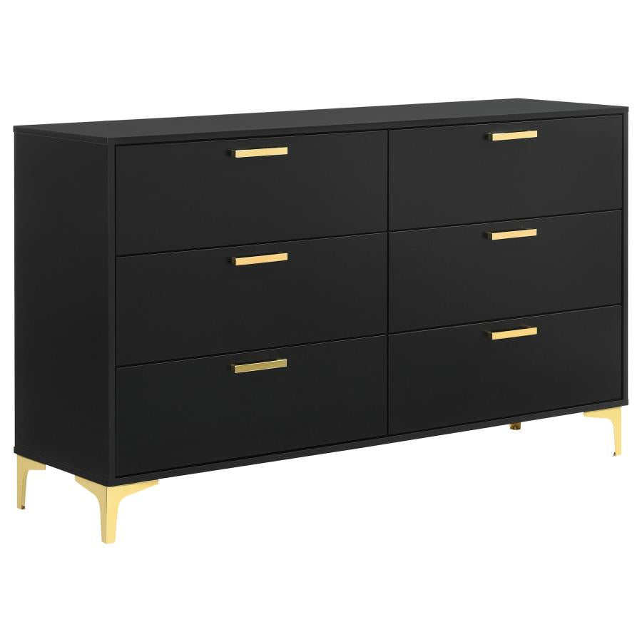 Kendall Black California King Bed 4 Pc Set - MyWaynesHome #