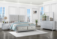 Larue Silver Eastern King Bed 4 Pc Set - MyWaynesHome #