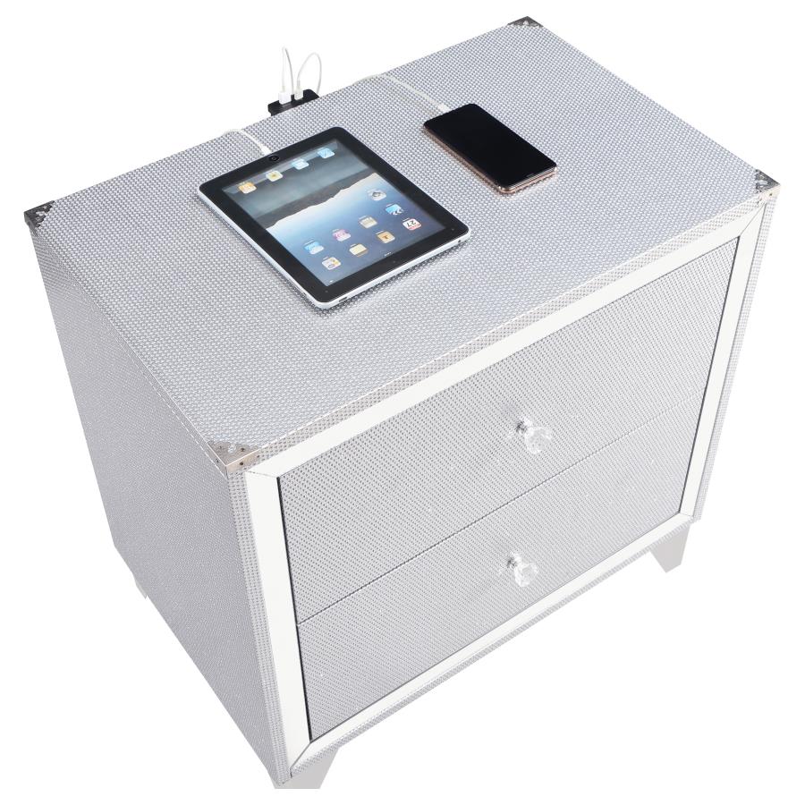 Larue Silver Nightstand - MyWaynesHome #