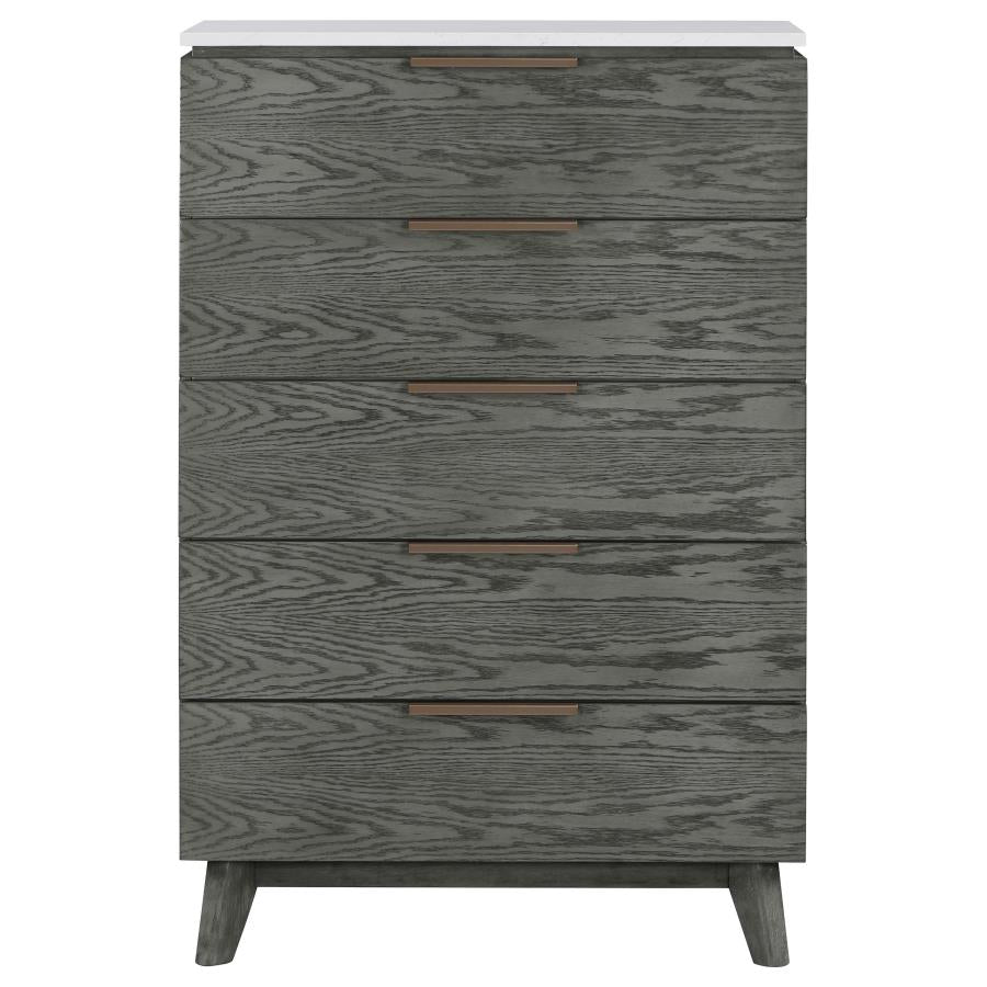 Nathan Grey Eastern King Bed 5 Pc Set - MyWaynesHome #