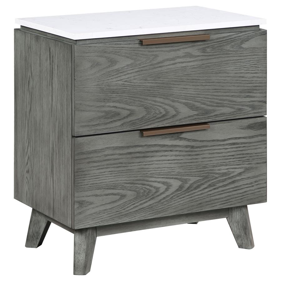 Nathan Grey California King Bed 4 Pc Set - MyWaynesHome #
