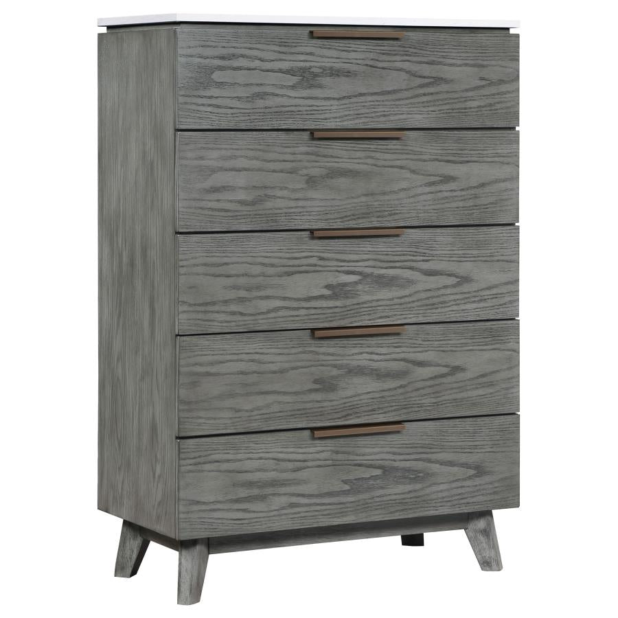 Nathan Grey Queen Bed 5 Pc Set - MyWaynesHome #