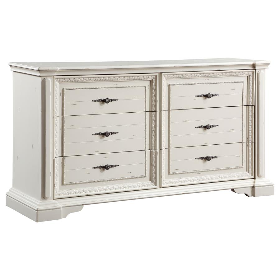 Evelyn White Eastern King Bed 4 Pc Set - MyWaynesHome #