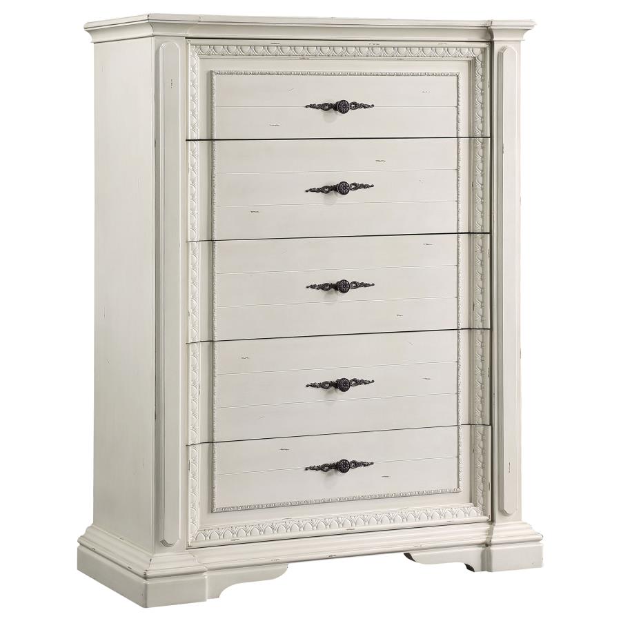 Evelyn White Eastern King Bed 5 Pc Set - MyWaynesHome #