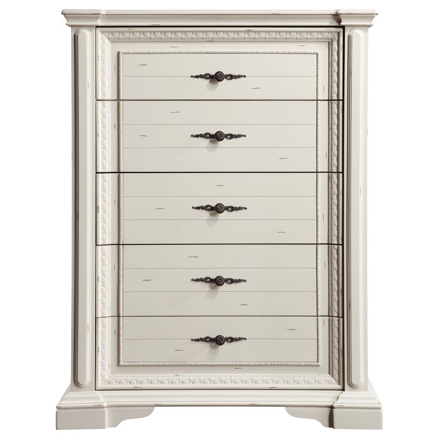 Evelyn White Queen Bed 5 Pc Set - MyWaynesHome #