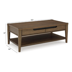 Roanhowe - Mesa de centro rectangular - Marrón