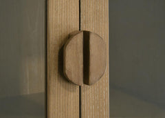 Adina - Tall Display Cabinet - Distressed Light Brown