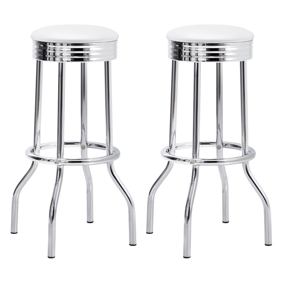 Theodore White Swivel Bar Stool - MyWaynesHome #