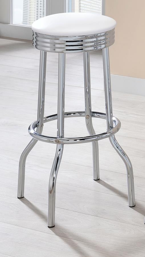 Theodore White Swivel Bar Stool - MyWaynesHome #
