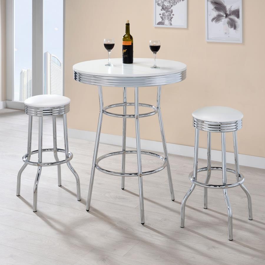 Theodore White Swivel Bar Stool - MyWaynesHome #