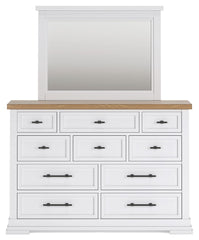 Ashbryn - Dresser And Mirror - White / Natural