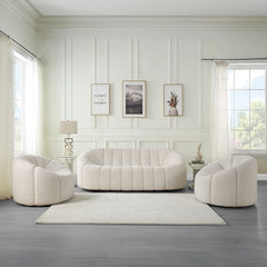 Osmash - Chair With Swivel - White Teddy Sherpa