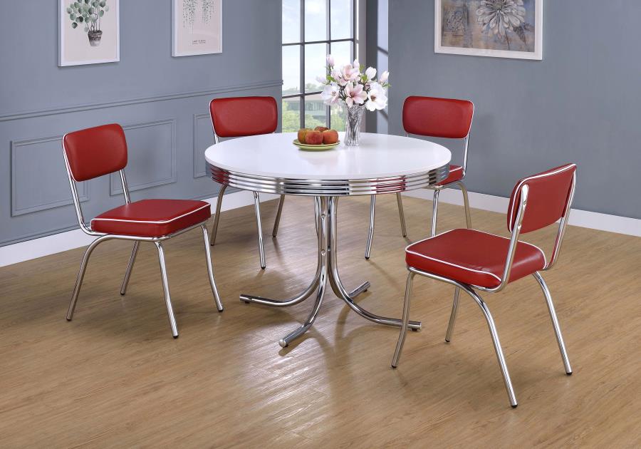 Retro Red 5 Pc Dining Set - MyWaynesHome #