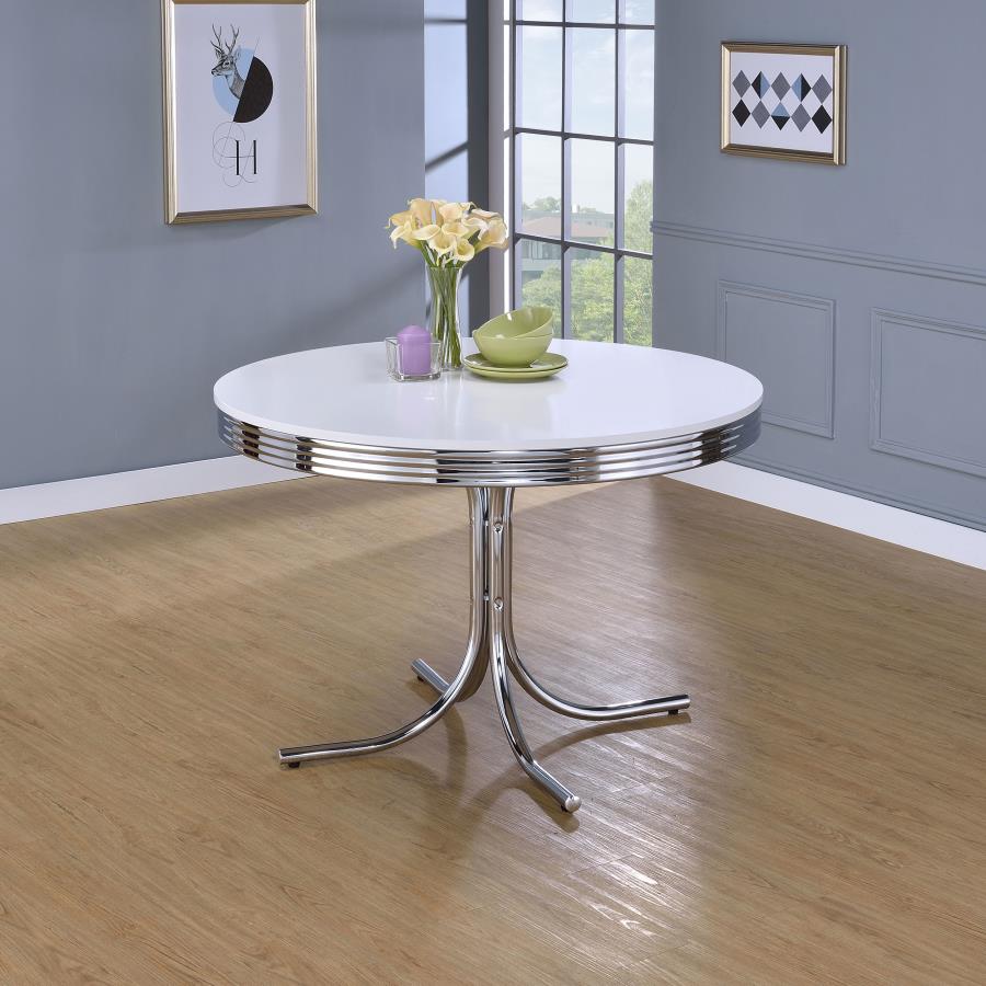 Retro White Dining Table - MyWaynesHome #
