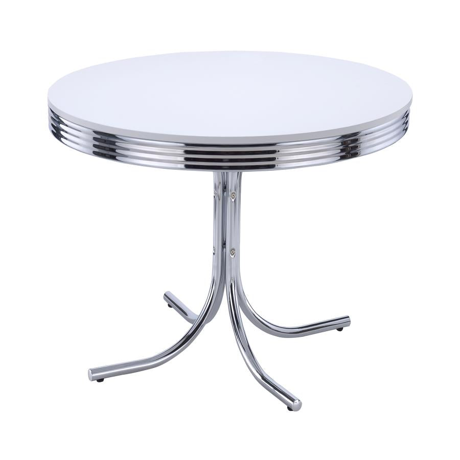 Retro White Dining Table - MyWaynesHome #