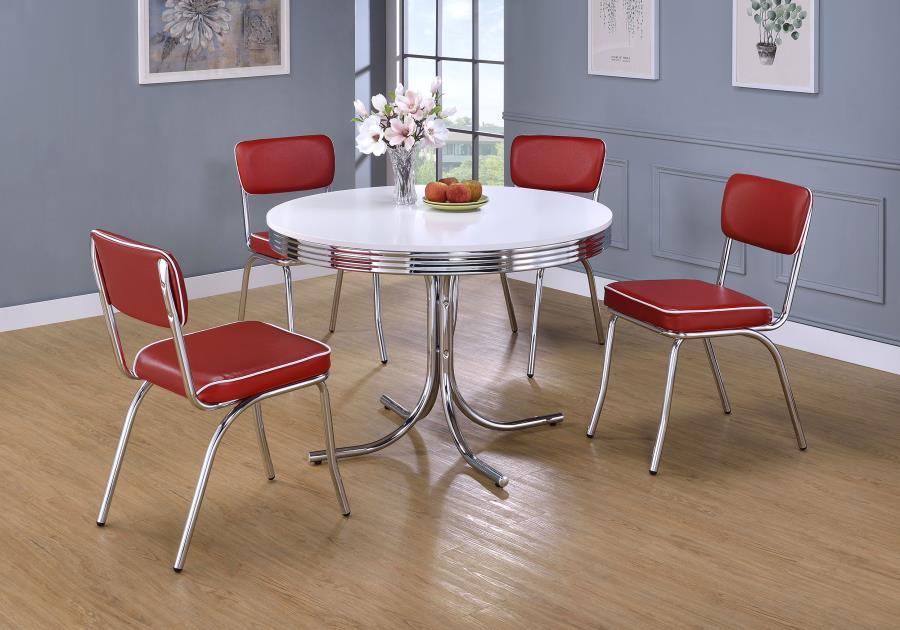 Retro White Dining Table - MyWaynesHome #