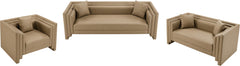 Everett - Vegan Leather 67" Upholstered Loveseat - Tan