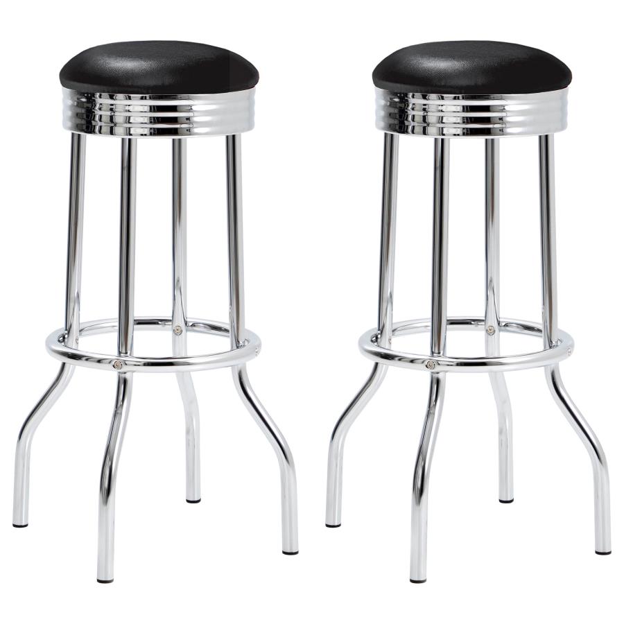 Theodore Black Swivel Bar Stool - MyWaynesHome #
