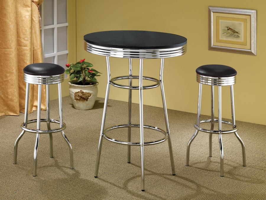 Theodore Black Swivel Bar Stool - MyWaynesHome #