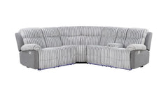 U6028 - Reclining Sectional With LED - Gray