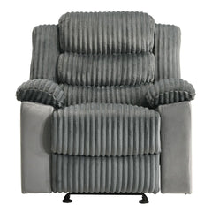 Lesley - Motion Glider Recliner - Gray Corduroy & Velvet
