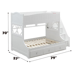 Meyer - Twin Over Full Bunk Bed With Storage - White