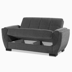 Ottomanson Armada Air - Upholstered Convertible Loveseat With Storage - Gray Chenille