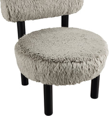 Ambre - Vegan Shearling Fabric Upholstered Accent Chair - Taupe