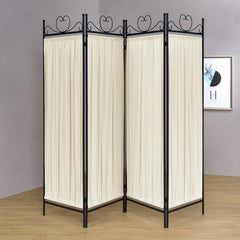 Dove Beige 4 Panel Room Divider - MyWaynesHome #