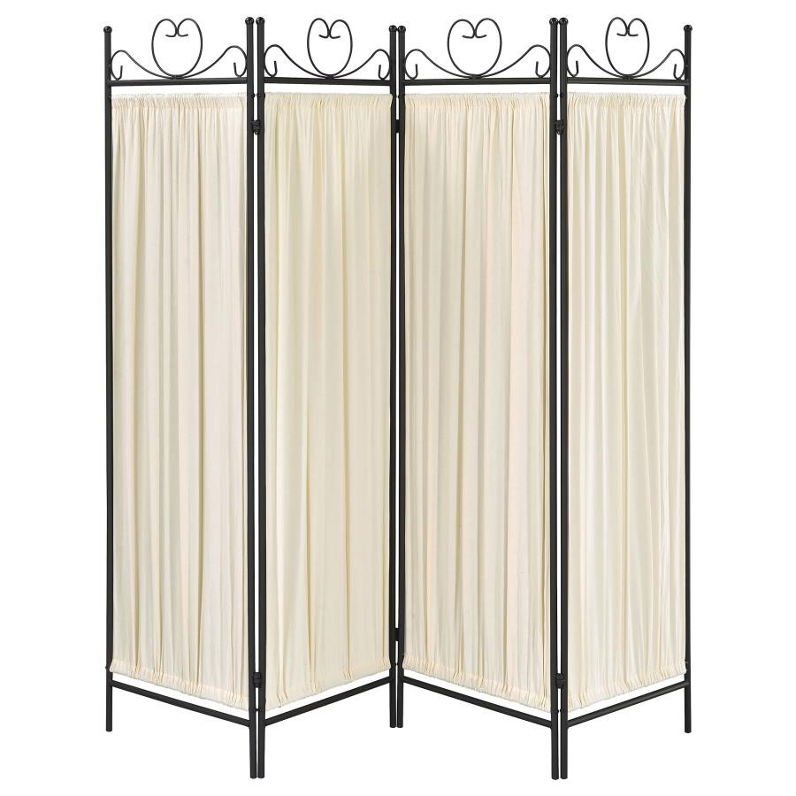 Dove Beige 4 Panel Room Divider - MyWaynesHome #