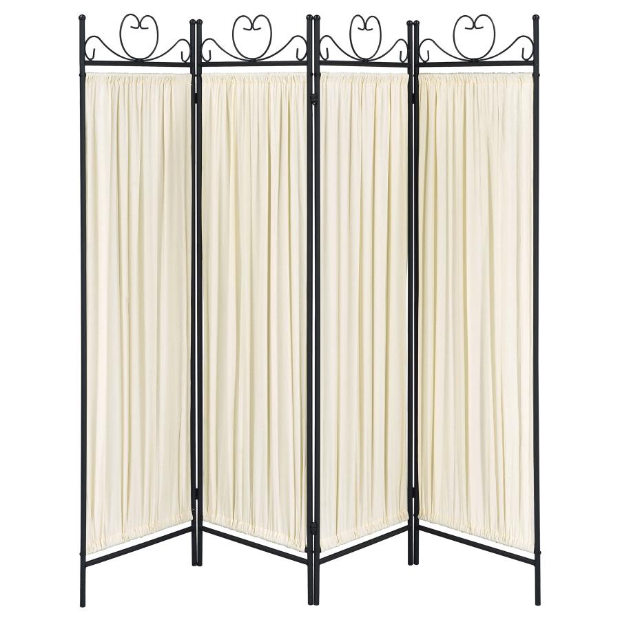 Dove Beige 4 Panel Room Divider - MyWaynesHome #