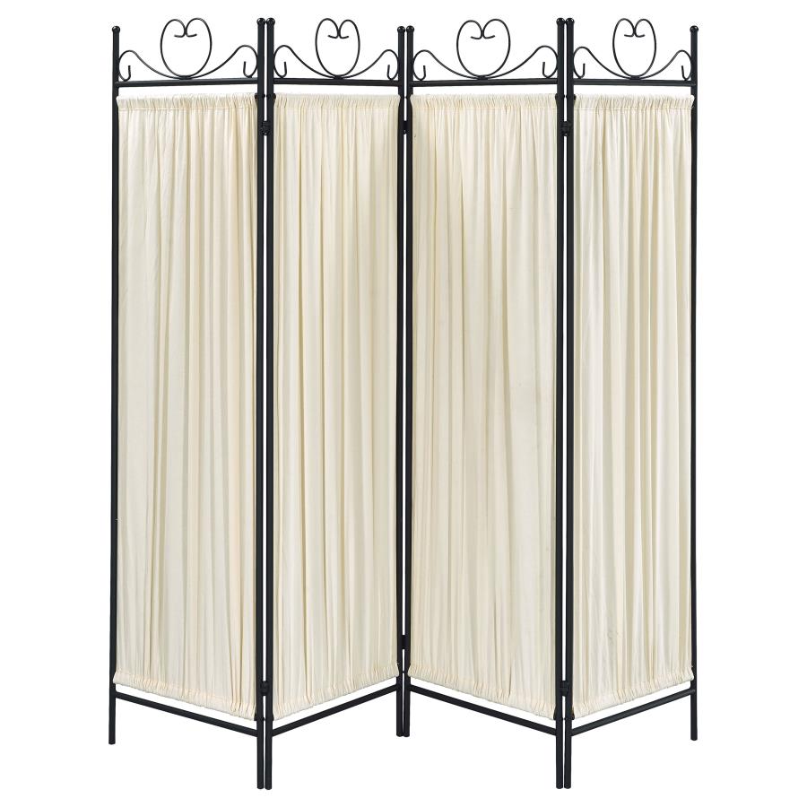 Dove Beige 4 Panel Room Divider - MyWaynesHome #