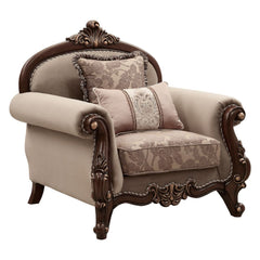 Mehadi - Chair With 2 Pillows - Velvet & Walnut