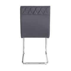 Ansonia - Side Chair (Set of 2) - Gray Synthetic Leather & Chrome