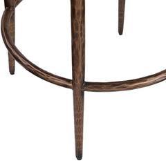 Ferro - Performance Fabric Upholstered Bar Stool - Cream / Antique Bronze