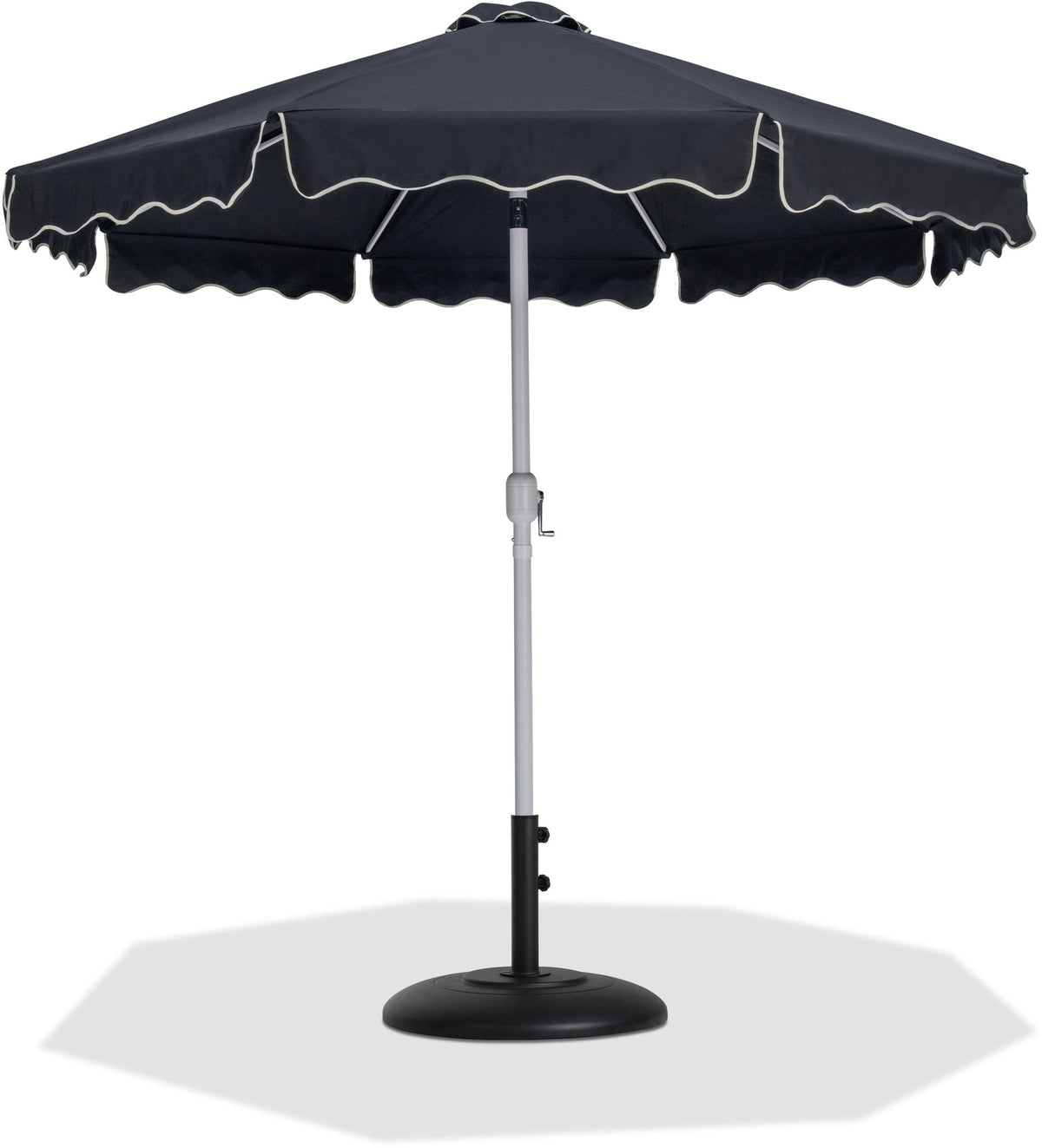 Amalfi - Patio Umbrella - Black Base / White Pole