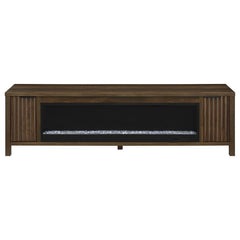 Carey - 79" TV Stand Fireplace Media Console - Dark Pine
