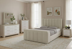 Serenity - 5 Piece King Bedroom Set - Natural / Cream