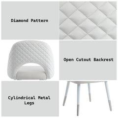 Zemirah - Side Chair (Set of 2) - White Velvet & White Gloss