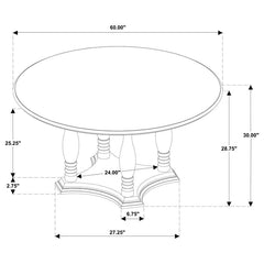 Landon - Round Wood Pedestal Dining Table - Rich Brown