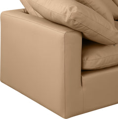 Indulge - Faux Leather 2 Piece Modular Sofa - Tan