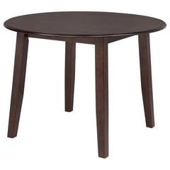 Barton - 5 Piece Round Wood Dining Table Set - Dark Brown