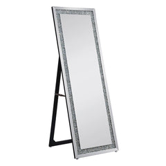Noralie - 63" X 22" Floor Mirror - Mirrored & Faux Diamonds
