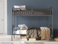 Lanceburg - Twin/Twin Bunk Bed With Ladder - Gray